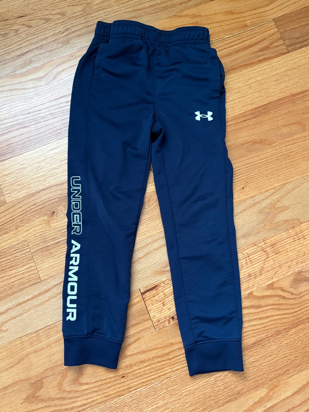 Under Armour Navy Blue Boy's Athletic Sweatpants with White Logo